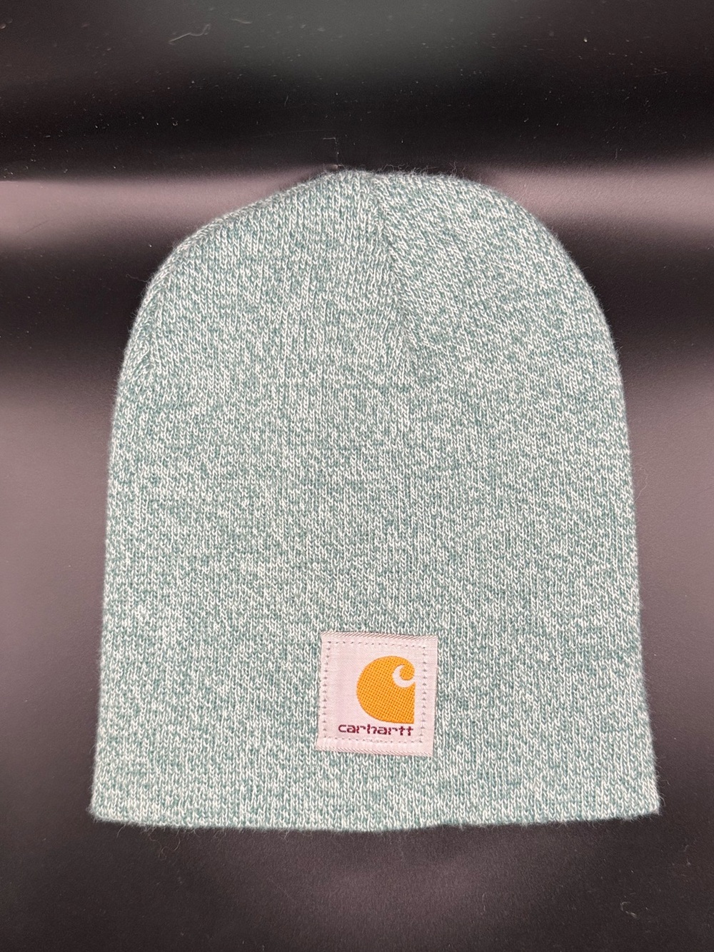 Carhartt Acrylic Knit Hat Green Heathered Winter Beanie with Logo Patch
